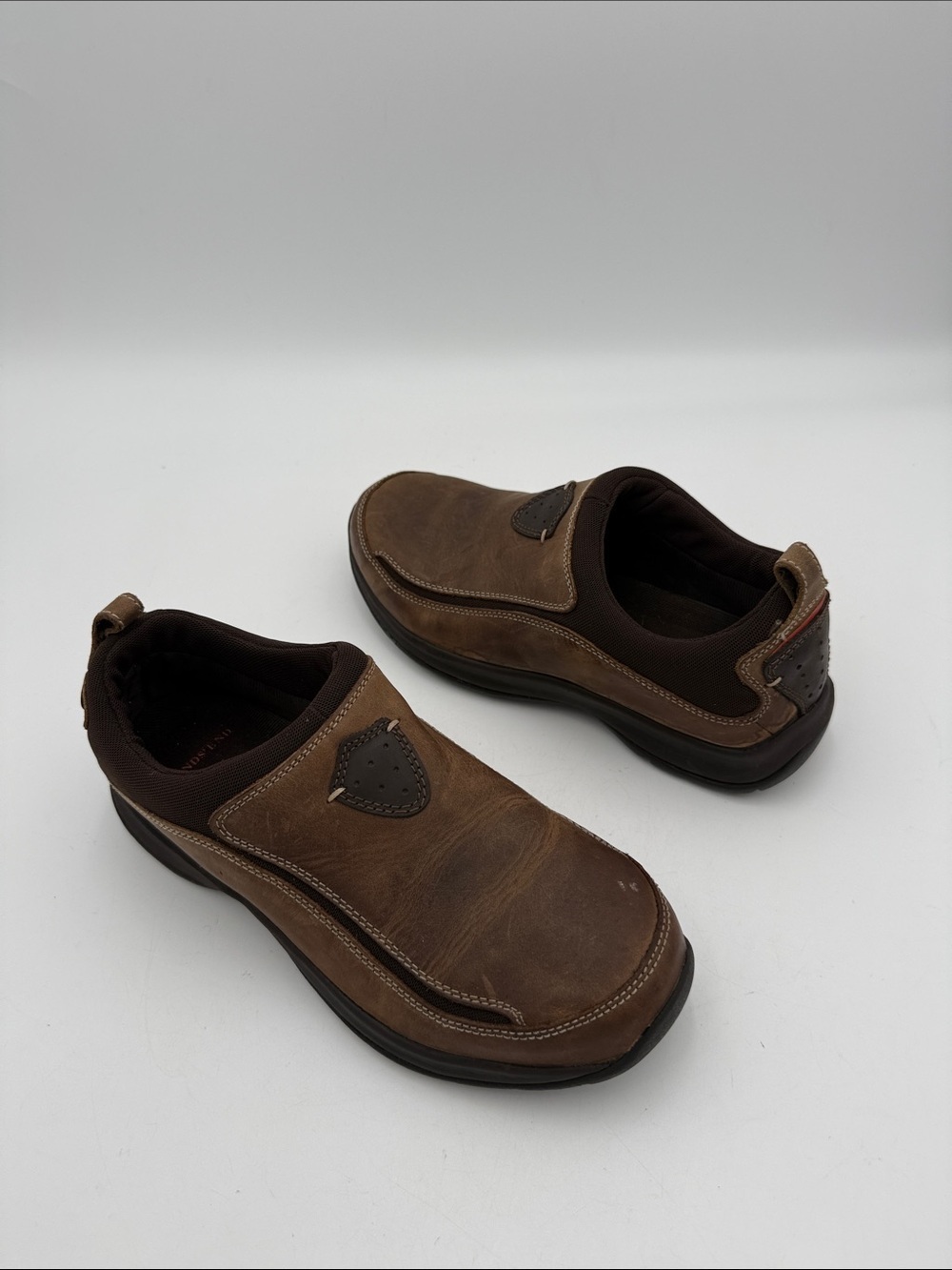 Land’s end Brown Slip-On Casual Leather Shoes women 8B work comfort outdoor